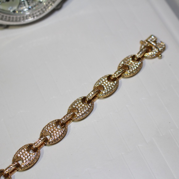 ICED OUT Mariner Gucci Bracelet w/ Lab SIm. Diam. - Picture 3 of 6